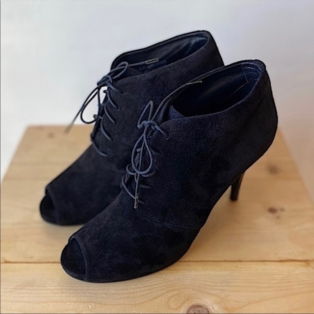 *SOLD* J. Crew Suede Peep Toe Ankle Booties Size: 7